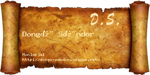 Dongó Sándor névjegykártya